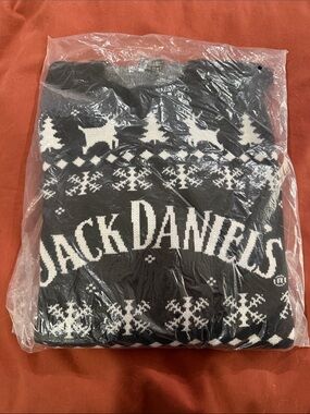 Jack Daniels Black & White Crewneck Knit Holiday Sweater
